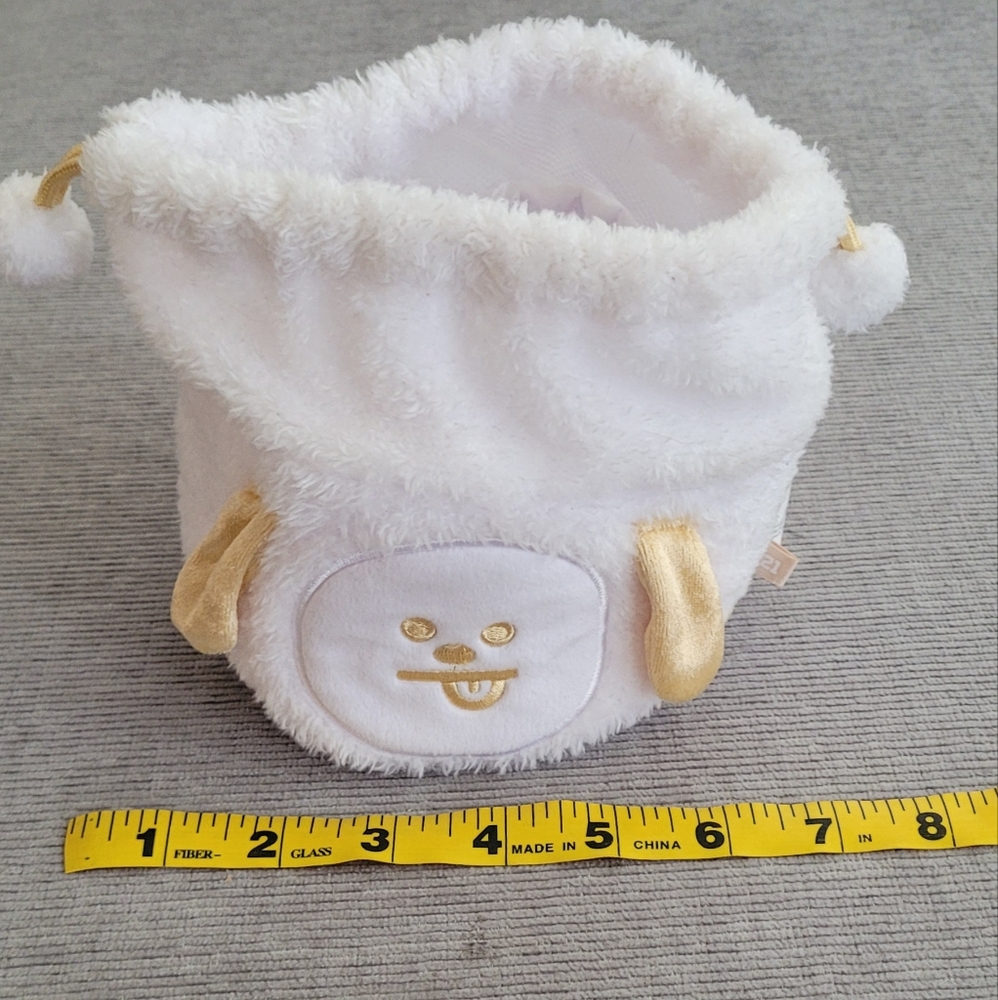 BT21/BTS K-Pop Chimmy Tatton Glitter Pouch, a plush drawstring pouch - Picture 2 of 12